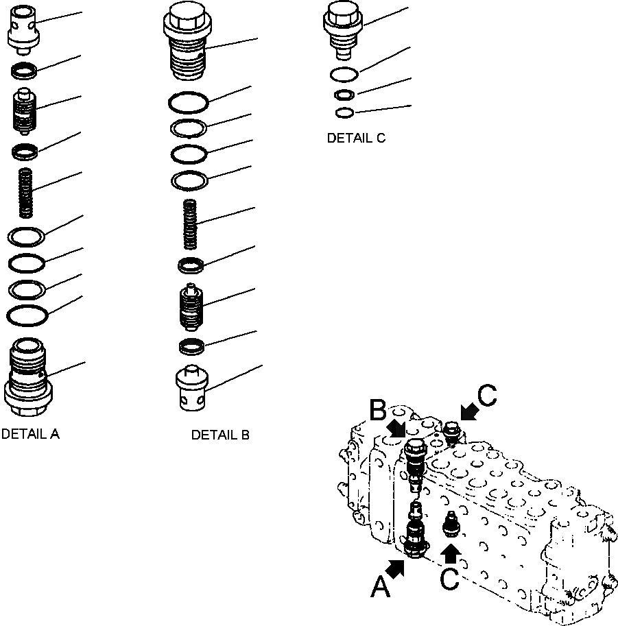 Схема запчастей Komatsu PC300LC-6LE - FIG. H-A ОСНОВН. УПРАВЛЯЮЩ. КЛАПАН ( АКТУАТОРS) - PRESSURE COMPENSATION КЛАПАНS ДЛЯ 8TH СЕКЦ. ГИДРАВЛИКА