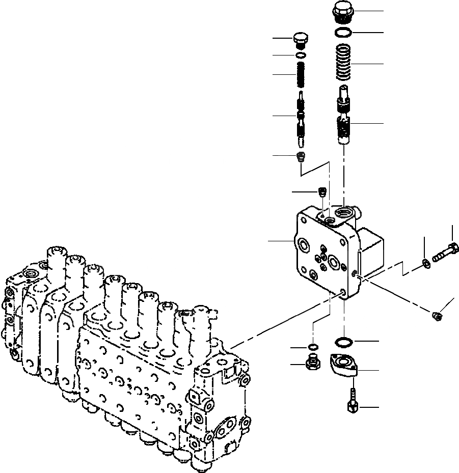 Схема запчастей Komatsu PC300LC-6LE - FIG. H-9A ОСНОВН. УПРАВЛЯЮЩ. КЛАПАН ( АКТУАТОРS) - MERGE КЛАПАН ДЕЛИТЕЛЯ ПОТОКА ГИДРАВЛИКА