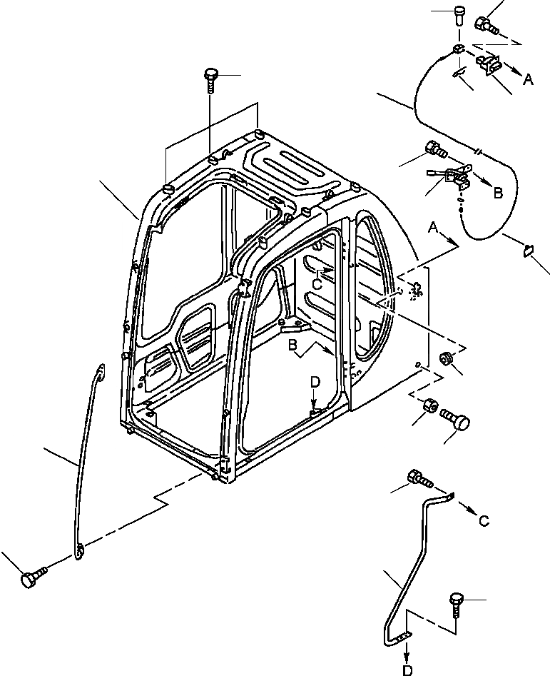 Схема запчастей Komatsu PC300LC-6LE - FIG. K-A OPERATOR КАБИНА - КАБИНА, РУЧКА И ФИКСАТОР ОТКРЫТИЯ КАБИНА ОПЕРАТОРА И СИСТЕМА УПРАВЛЕНИЯ