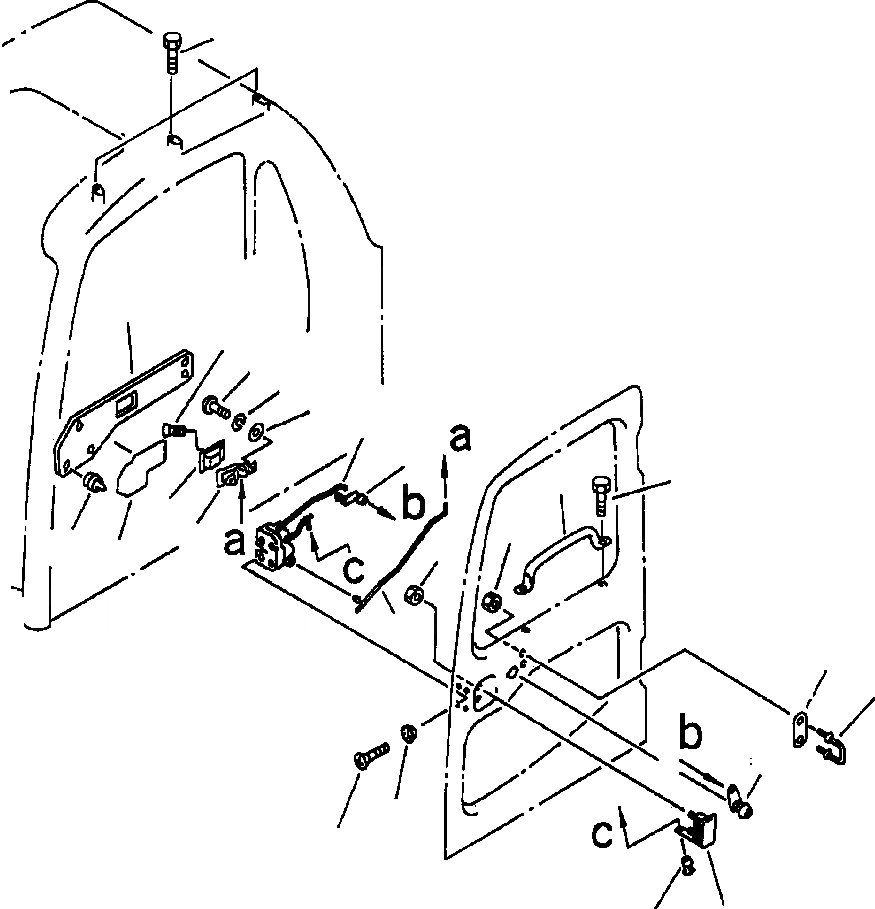 Схема запчастей Komatsu PC300LC-6LE - FIG. K-7A OPERATOR КАБИНА - ЗАМОК ДВЕРИ (АНТИВАНДАЛЬН.) КАБИНА ОПЕРАТОРА И СИСТЕМА УПРАВЛЕНИЯ