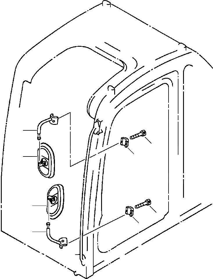 Схема запчастей Komatsu PC300LC-6LE - FIG. M-A ЗАДН. VIEW MIRROR, ЛЕВ. ЧАСТИ КОРПУСА