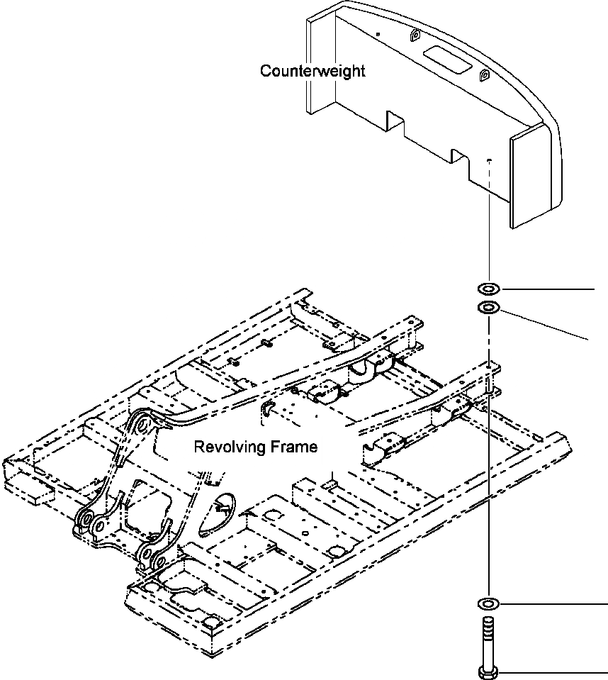 Схема запчастей Komatsu PC300LC-6LE - FIG. M-A КРЕПЛЕНИЕ ПРОТИВОВЕСА - KG (,9 LBS) ЧАСТИ КОРПУСА