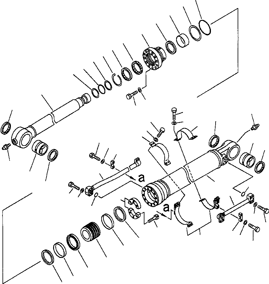 Схема запчастей Komatsu PC300LC-6LE - FIG. T-A ЦИЛИНДР КОВША - 8 MM (7 IN.) УДЛИНН. ЦИЛИНДР BARREL РАБОЧЕЕ ОБОРУДОВАНИЕ