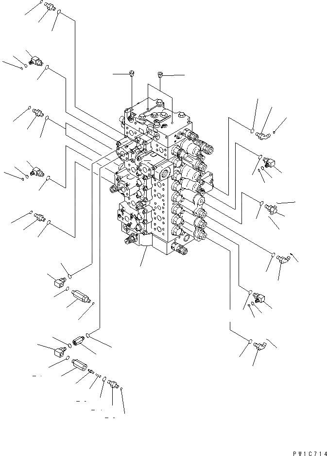 Схема запчастей Komatsu PC300HD-7E0 - ОСНОВН. КЛАПАН (СОЕДИНИТЕЛЬН. ЧАСТИ) (/) ( АКТУАТОР) ГИДРАВЛИКА