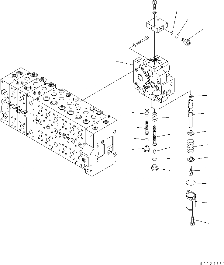 Схема запчастей Komatsu PC300HD-7E0 - ОСНОВН. КЛАПАН ( АКТУАТОР) (НАСОС MERGE DIVIDER КЛАПАНS) ГИДРАВЛИКА