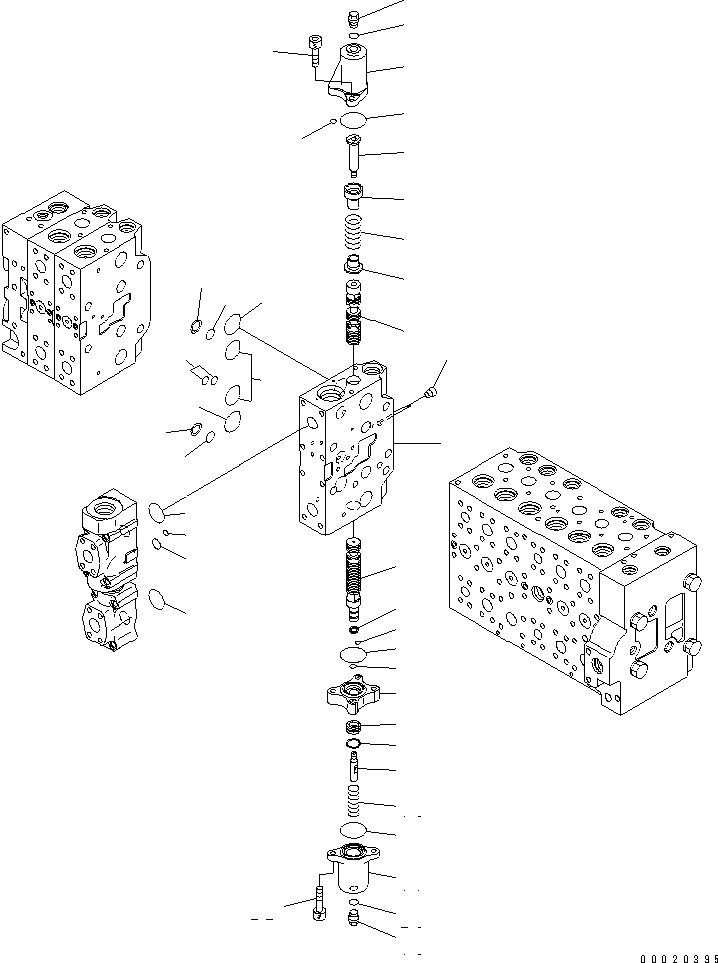 Схема запчастей Komatsu PC300HD-7E0 - ОСНОВН. КЛАПАН ( АКТУАТОР) (СЕКЦ.) ГИДРАВЛИКА
