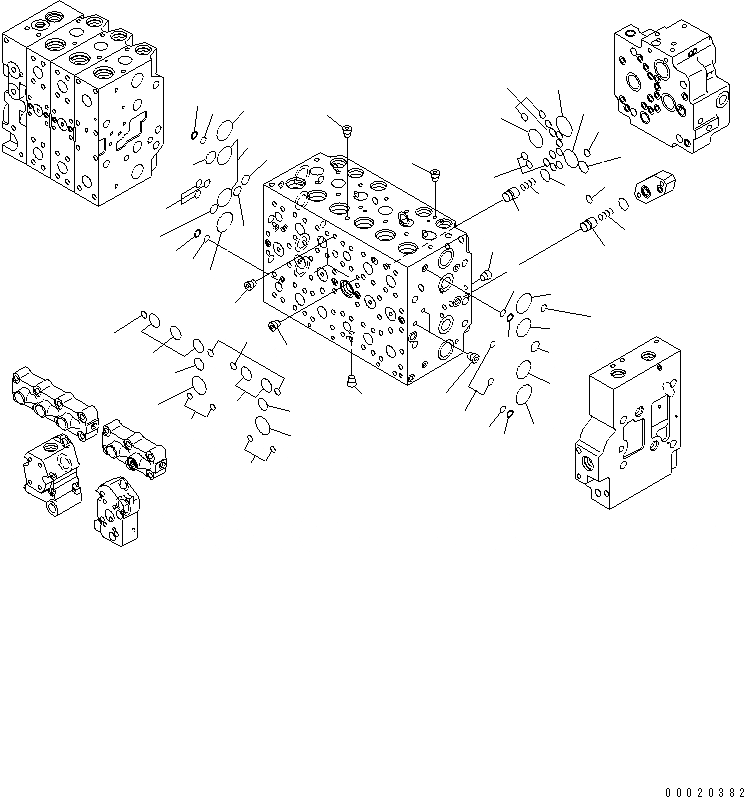 Схема запчастей Komatsu PC300HD-7E0 - ОСНОВН. КЛАПАН ( АКТУАТОР) (БЛОК О-КОЛЬЦОS) ГИДРАВЛИКА