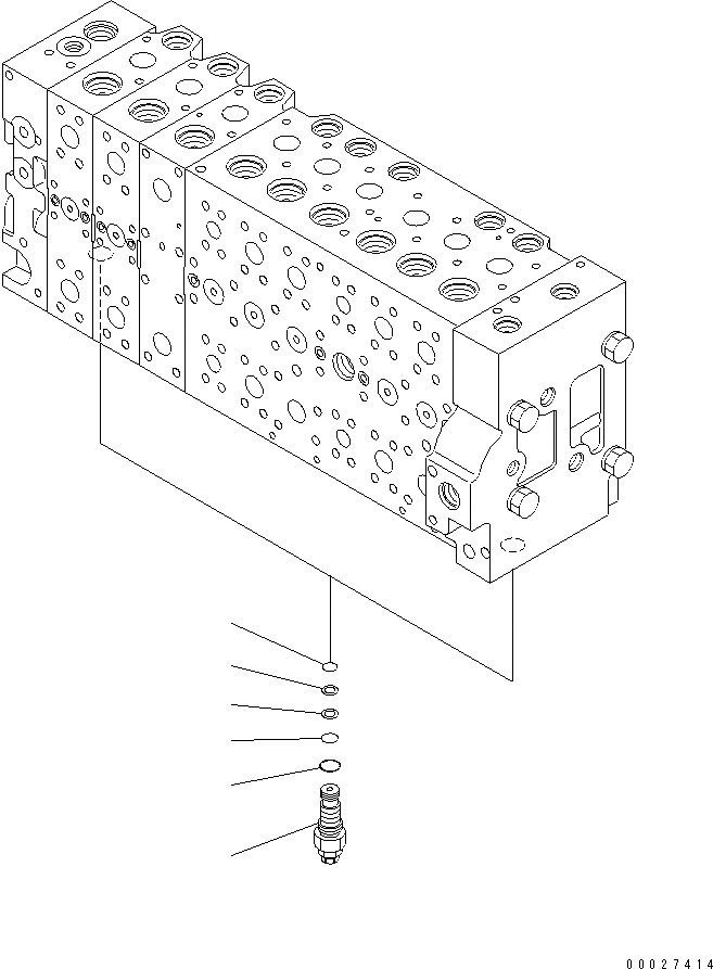 Схема запчастей Komatsu PC300HD-7E0 - ОСНОВН. КЛАПАН ( АКТУАТОР) (UNПОГРУЗ. КЛАПАН) ГИДРАВЛИКА