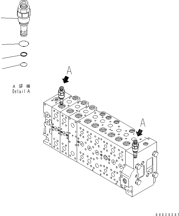 Схема запчастей Komatsu PC300HD-7E0 - ОСНОВН. КЛАПАН ( АКТУАТОР) (РАЗГРУЗ. КЛАПАН) ГИДРАВЛИКА
