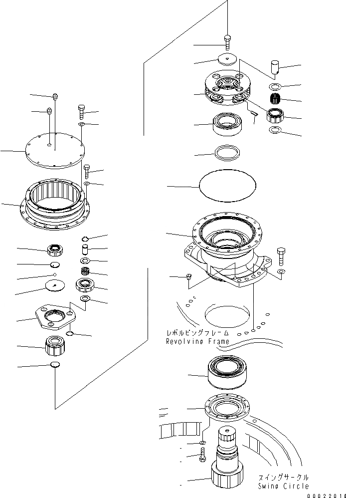 Схема запчастей Komatsu PC300HD-7E0 - МЕХАНИЗМ ПОВОРОТА (ПОСТАВЛЯЕТСЯ ОТДЕЛЬНО) ПОВОРОТН. КРУГ И КОМПОНЕНТЫ
