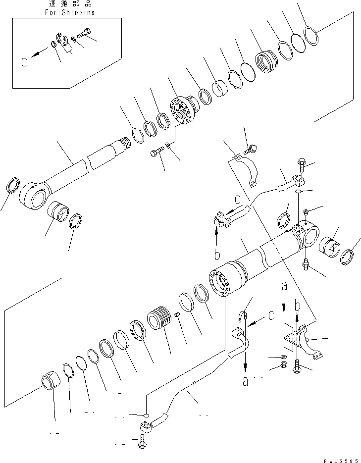 Схема запчастей Komatsu PC300HD-7E0 - ЦИЛИНДР СТРЕЛЫ РАБОЧЕЕ ОБОРУДОВАНИЕ