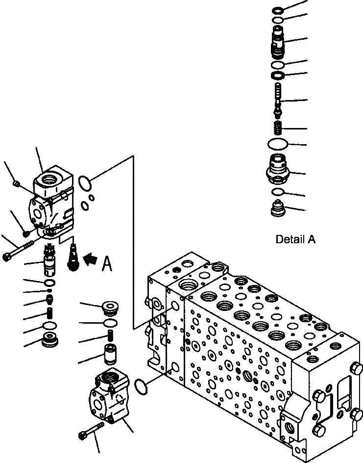 Схема запчастей Komatsu PC300HD-7L - H-A ОСНОВН. КЛАПАН W/ АКТУАТОР - СТРЕЛА HI КОНТРОЛЬ КЛАПАН ГИДРАВЛИКА