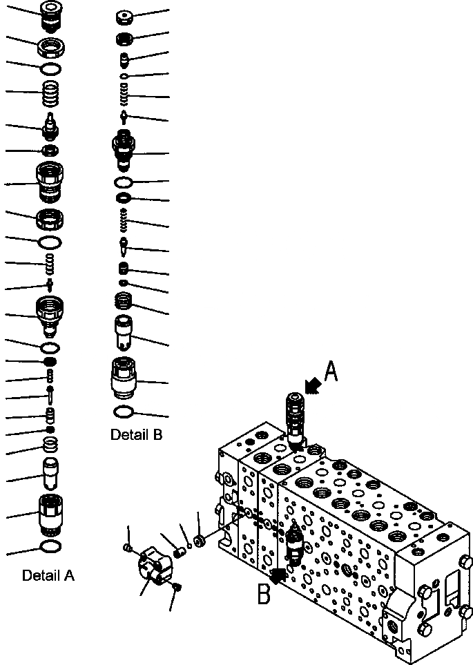 Схема запчастей Komatsu PC300HD-7L - H-A ОСНОВН. КЛАПАН АКТУАТОР - КЛАПАН СЕКЦ. - PRESSURE COMPENSATION КЛАПАН ГИДРАВЛИКА