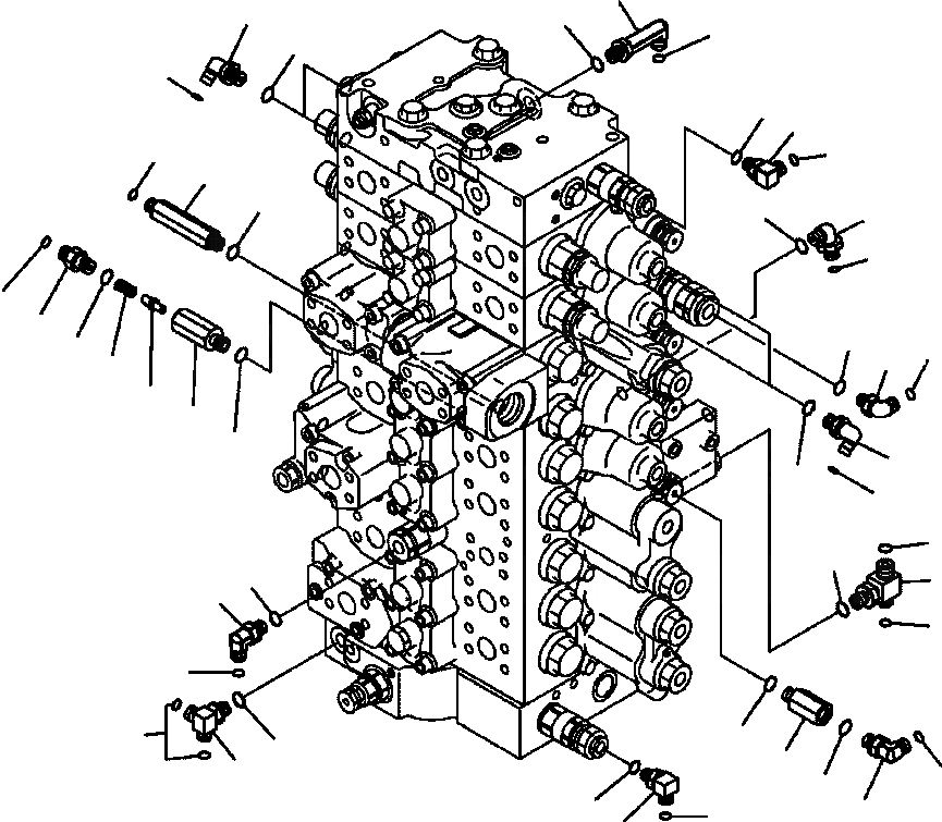 Схема запчастей Komatsu PC300HD-7L - H-A ОСНОВН. КЛАПАН СОЕДИНИТЕЛЬН. ЧАСТИ W/ АКТУАТОР (/) ГИДРАВЛИКА
