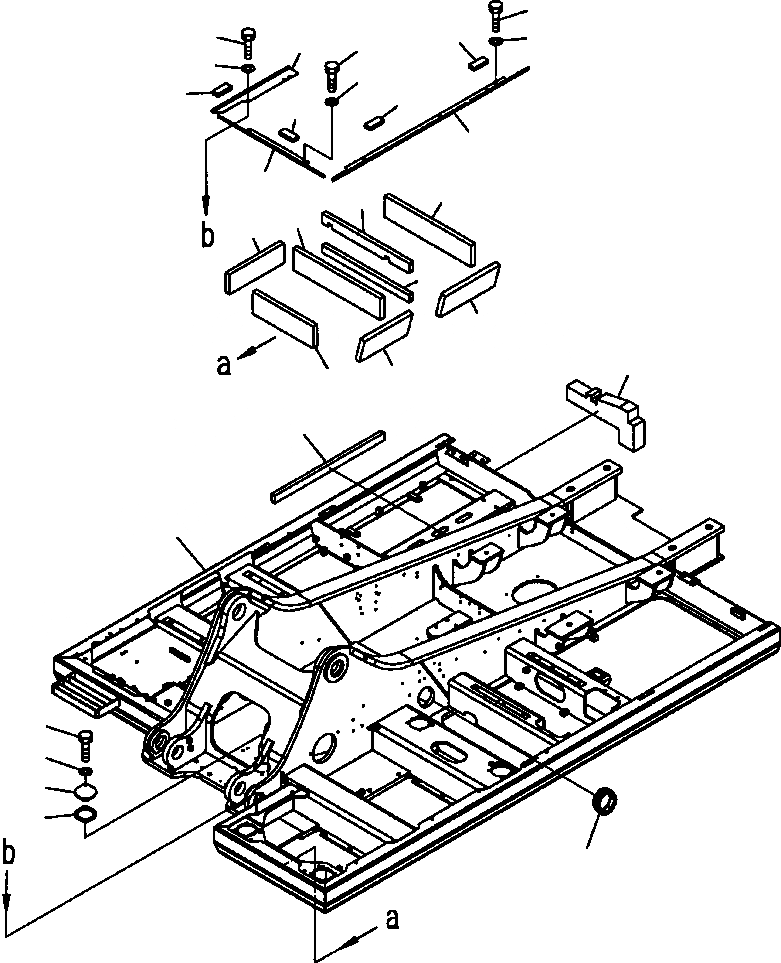Схема запчастей Komatsu PC300HD-7L - J-A ОСНОВНАЯ РАМА КРЫШКИ И ПРОКЛАДКА (W/ЗАЩИТА НИЖНЕЙ ЧАСТИ) заводской номер A8-A87 ОСНОВНАЯ РАМА И ЕЕ ЧАСТИ