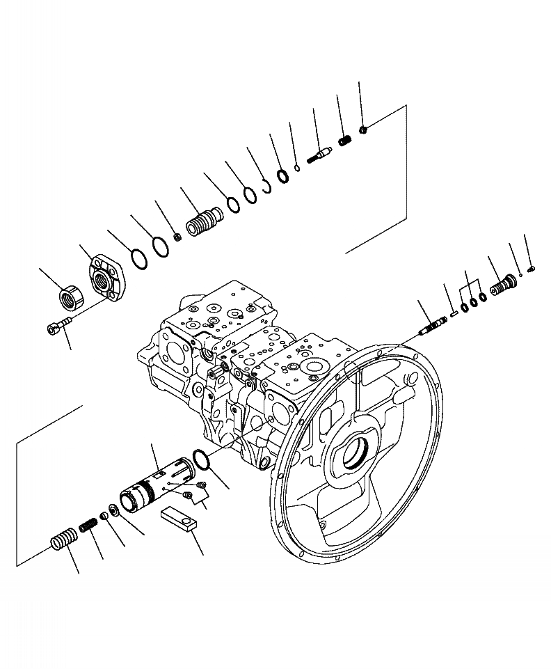 Схема запчастей Komatsu PC300HD-8 - H-A ОСНОВН. НАСОС (/) ГИДРАВЛИКА