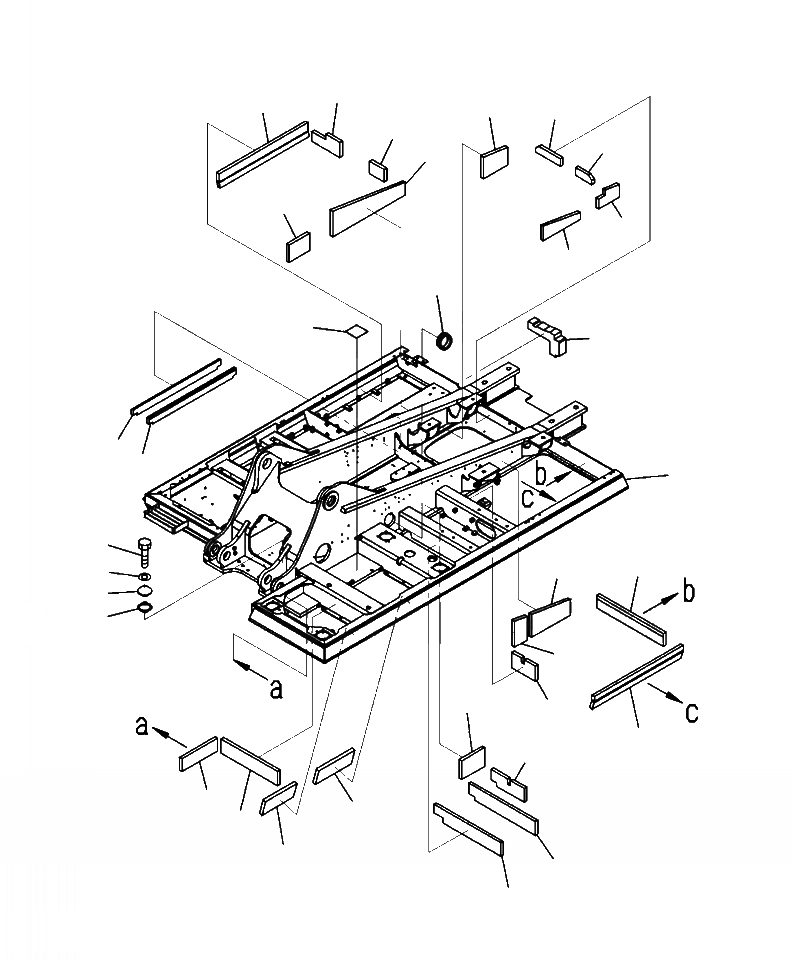 Схема запчастей Komatsu PC300HD-8 - J-A ОСНОВНАЯ РАМА С ЗАЩИТА НИЖНЕЙ ЧАСТИ ОСНОВНАЯ РАМА И ЕЕ ЧАСТИ