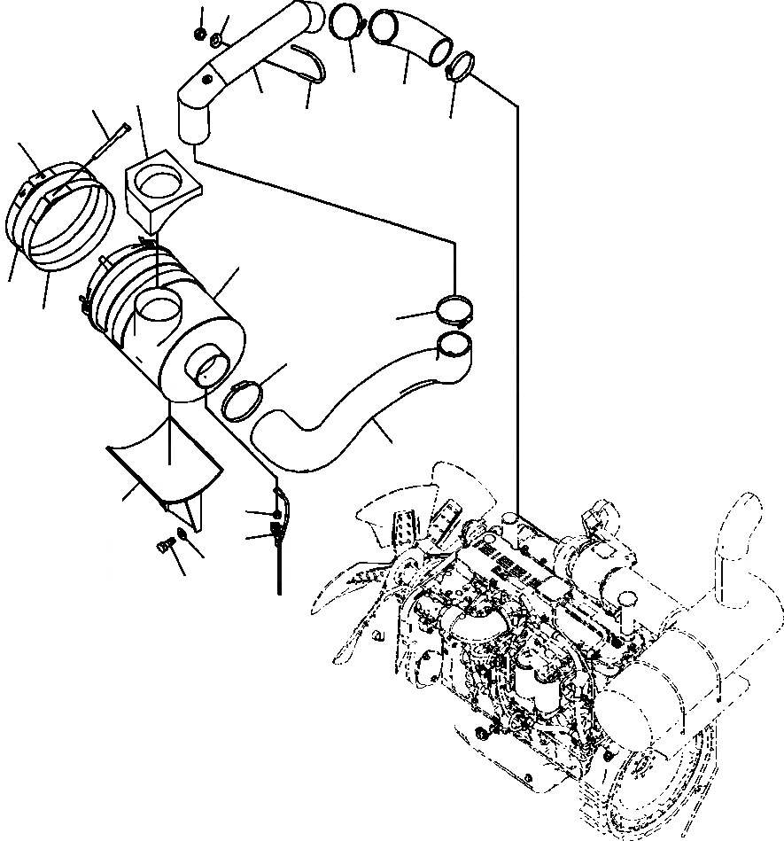 Схема запчастей Komatsu PC300LC-8 - B-A СОЕДИНЕНИЯ ВОЗДУХООЧИСТИТЕЛЯС ПРЕФИЛЬТР КОМПОНЕНТЫ ДВИГАТЕЛЯ