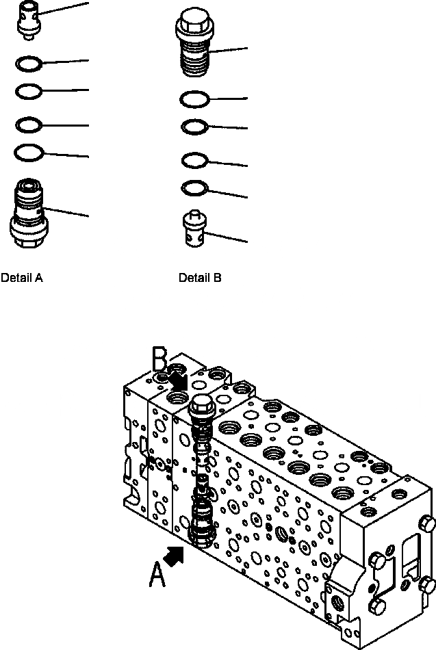 Схема запчастей Komatsu PC300LC-8 - H-A ОСНОВН. КЛАПАН (-АКТУАТОР) (9/) РУКОЯТЬ HOLDING КЛАПАН ГИДРАВЛИКА