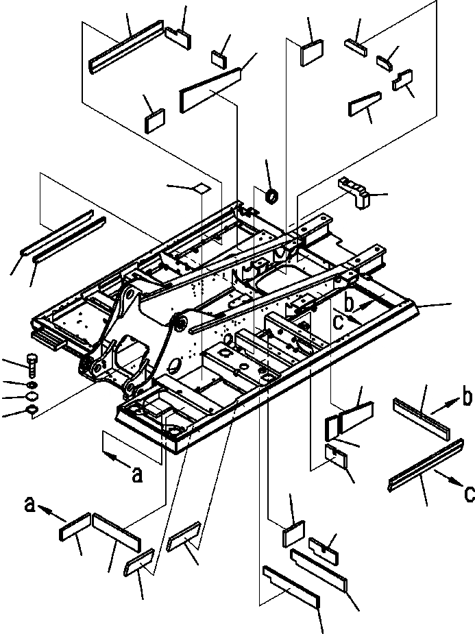 Схема запчастей Komatsu PC300LC-8 - J-A ОСНОВНАЯ РАМА ДЛЯ SLF ОСНОВНАЯ РАМА И ЕЕ ЧАСТИ