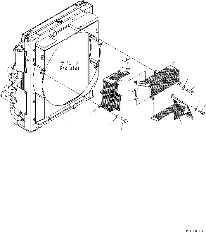 Схема запчастей Komatsu PC300LL-7L - ОХЛАЖД-Е (РЕШЕТКА ВЕНТИЛЯТОРА РАДИАТОРА) СИСТЕМА ОХЛАЖДЕНИЯ