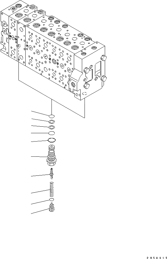 Схема запчастей Komatsu PC300LL-7L - ОСНОВН. КЛАПАН (UNПОГРУЗ. КЛАПАН ASSEMBLY) (С И АКТУАТОР) ГИДРАВЛИКА