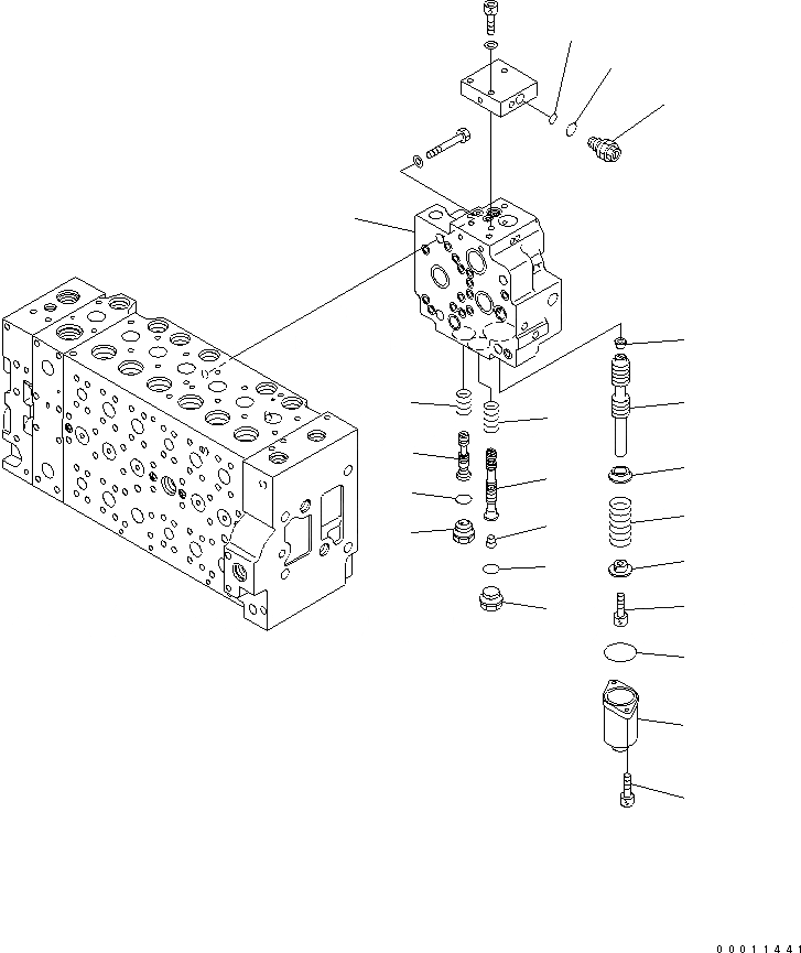 Схема запчастей Komatsu PC300LL-7L - ОСНОВН. КЛАПАН (НАСОС MERGE DIVIDER КЛАПАН) ГИДРАВЛИКА