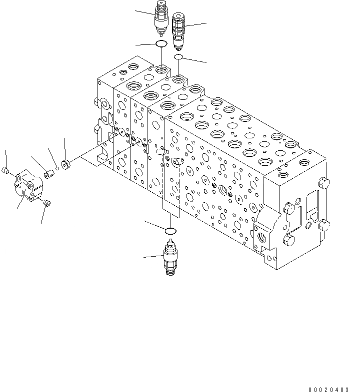 Схема запчастей Komatsu PC300LL-7L - ОСНОВН. КЛАПАН (КЛАПАН СЕКЦ.)(8TH И 9TH) (PRESSURE COMPENSATION КЛАПАН (С АКТУАТОР) ГИДРАВЛИКА