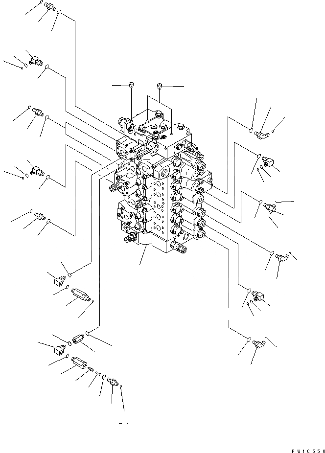 Схема запчастей Komatsu PC300LL-7L - ОСНОВН. КЛАПАН (ШЛАНГИ СОЕДИН-ЕS) ГИДРАВЛИКА