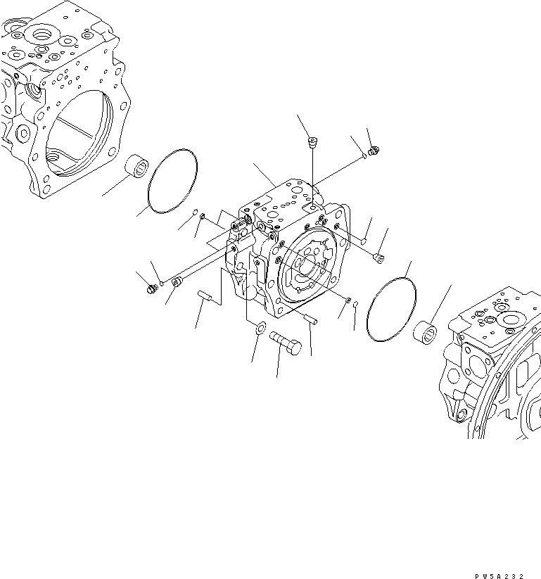 Схема запчастей Komatsu PC300LL-7L - ОСНОВН. НАСОС (END КРЫШКА) ГИДРАВЛИКА