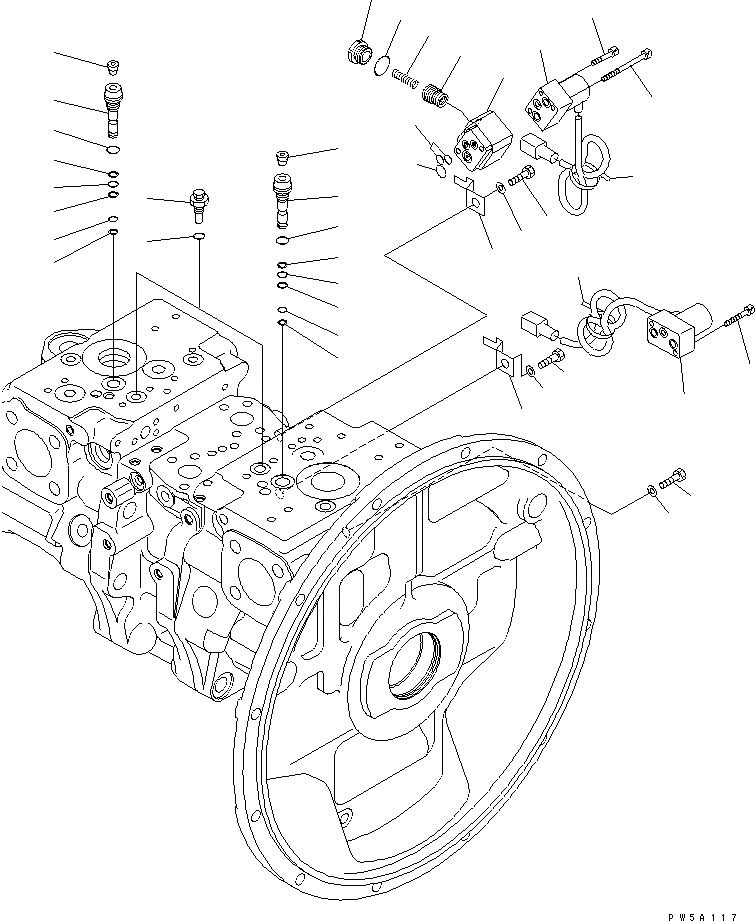 Схема запчастей Komatsu PC300LL-7L - ОСНОВН. НАСОС (PRESSURE СЕНСОР. ГЛАВН. КЛАПАН) ГИДРАВЛИКА