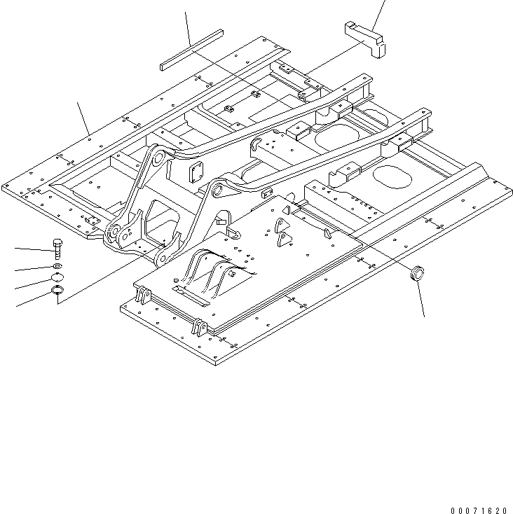 Схема запчастей Komatsu PC300LL-7L - ОСНОВНАЯ РАМА СТАНДАРТН. (КРЫШКИ И ПРОКЛАДКА) ОСНОВНАЯ РАМА И ЕЕ ЧАСТИ