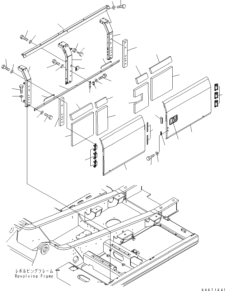 Схема запчастей Komatsu PC300LL-7L - ЛЕВ. ДВЕРЬ (КАБИНА) ЧАСТИ КОРПУСА
