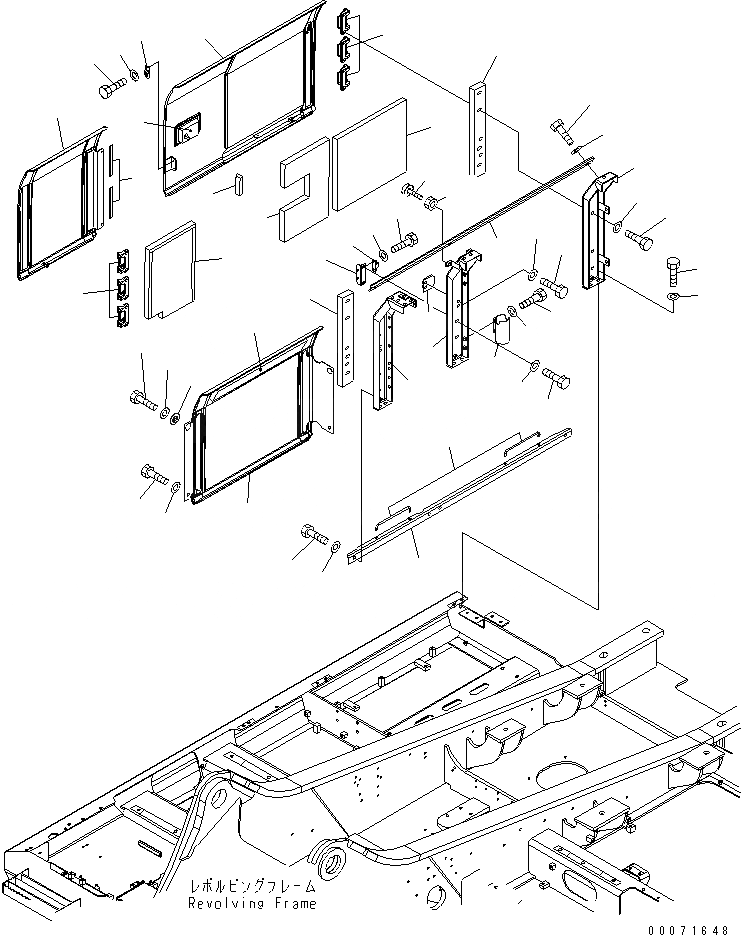 Схема запчастей Komatsu PC300LL-7L - ПРАВ. ДВЕРЬ (КАБИНА) ЧАСТИ КОРПУСА