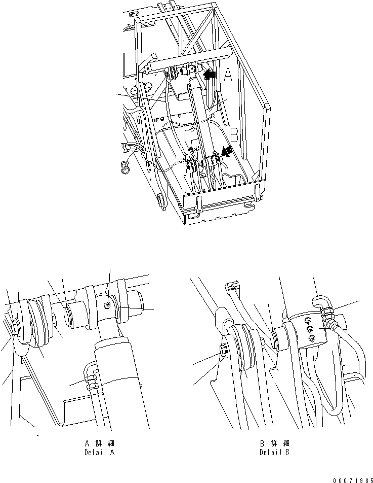 Схема запчастей Komatsu PC300LL-7L - КАБИНА (RISER ЦИЛИНДР И TETHER) (8/ INCH RISER) ЧАСТИ КОРПУСА