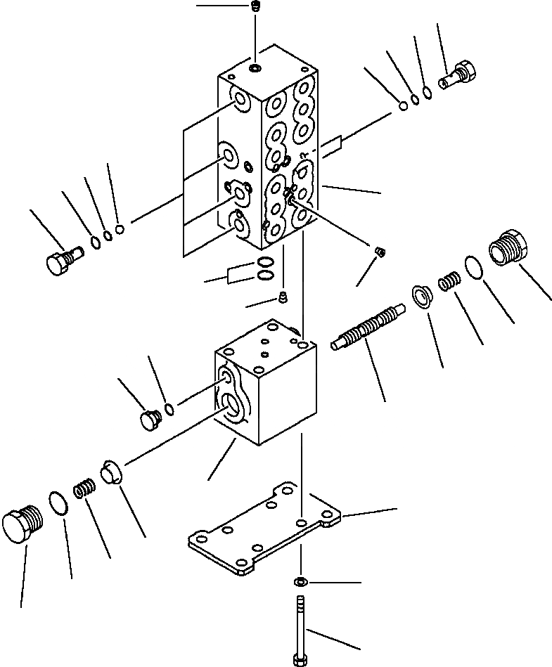 Схема запчастей Komatsu PC300LC-6LC - FIG. H8- ГИДРОЛИНИЯ - РАСПРЕД. И УРОВНИТЕЛЬН. КЛАПАНА ASSEMBLY ГИДРАВЛИКА