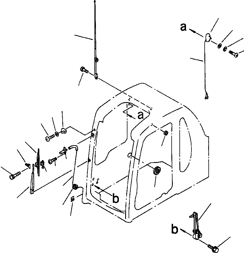 Схема запчастей Komatsu PC300LC-6LC - FIG. K-A OPERATOR КАБИНА - ОКНА ДВОРНИКИ, АНТЕННА, И DOME ОСВЕЩЕНИЕ КАБИНА ОПЕРАТОРА И СИСТЕМА УПРАВЛЕНИЯ
