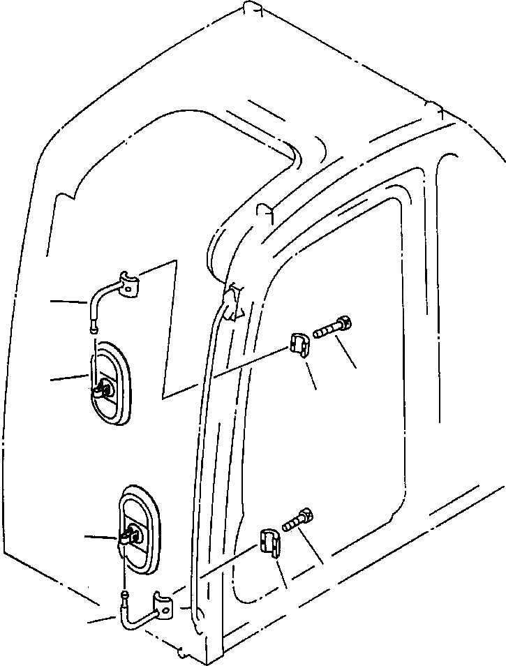 Схема запчастей Komatsu PC300LC-6LC - FIG. M-A ЗАДН. VIEW MIRROR, ЛЕВ. ЧАСТИ КОРПУСА