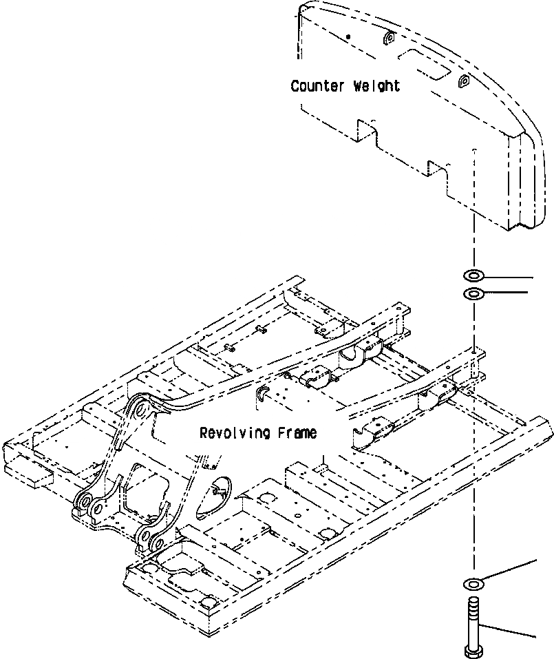 Схема запчастей Komatsu PC300LC-6LC - FIG. M-A КРЕПЛЕНИЕ ПРОТИВОВЕСА - KG (,9 LBS) ЧАСТИ КОРПУСА