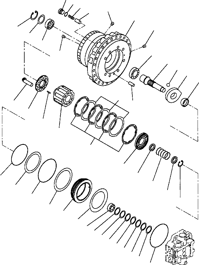 Схема запчастей Komatsu PC300LC-6LC - FIG. P-A МОТОР ХОДА - СТАНДАРТН. - КОРПУС ASSEMBLY - ДЛЯ PCLC- НИЖНЯЯ ГИДРОЛИНИЯ И ЛИНИЯ ХОДА