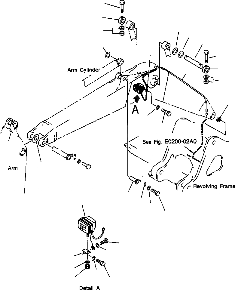 Схема запчастей Komatsu PC300LC-6LC - FIG. T-A СТРЕЛА - ПАЛЕЦ ЦИЛИНДРА ЛАМПА РАБОЧ. ОСВЕЩЕНИЯ РАБОЧЕЕ ОБОРУДОВАНИЕ