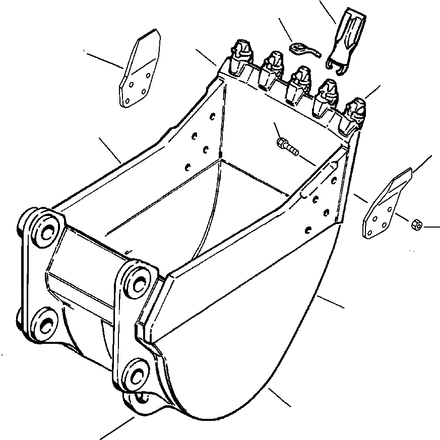 Схема запчастей Komatsu PC300LC-6LC - FIG. T-A КОВШ - . CU.YD. ( IN. ШИР.) РАБОЧЕЕ ОБОРУДОВАНИЕ