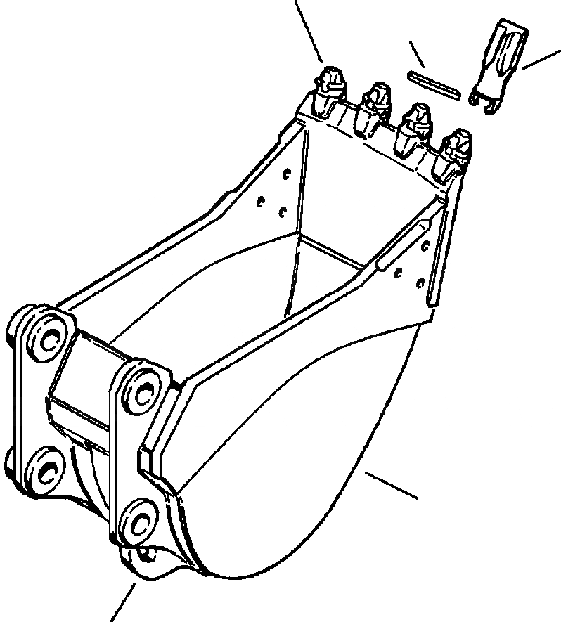 Схема запчастей Komatsu PC300LC-6LC - FIG. T-AA КОВШ W/SUPER V TEETH - STDP - . CU.YD. - IN. ШИР. РАБОЧЕЕ ОБОРУДОВАНИЕ