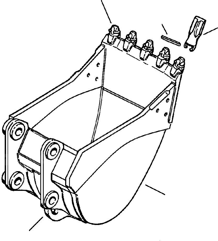 Схема запчастей Komatsu PC300LC-6LC - FIG. T-A7A КОВШ W/SUPER V TEETH - STDP - . CU.YD. - 8 IN. ШИР. РАБОЧЕЕ ОБОРУДОВАНИЕ