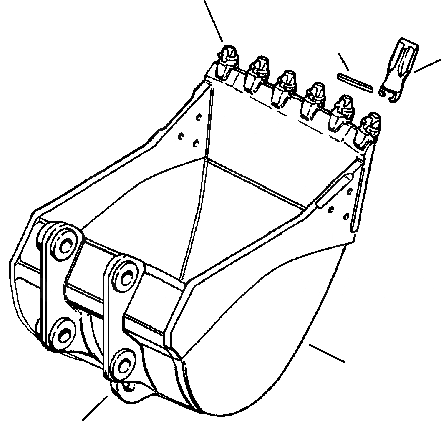 Схема запчастей Komatsu PC300LC-6LC - FIG. T-A8A КОВШ W/SUPER V TEETH - STDP - . CU.YD. - IN. ШИР. РАБОЧЕЕ ОБОРУДОВАНИЕ