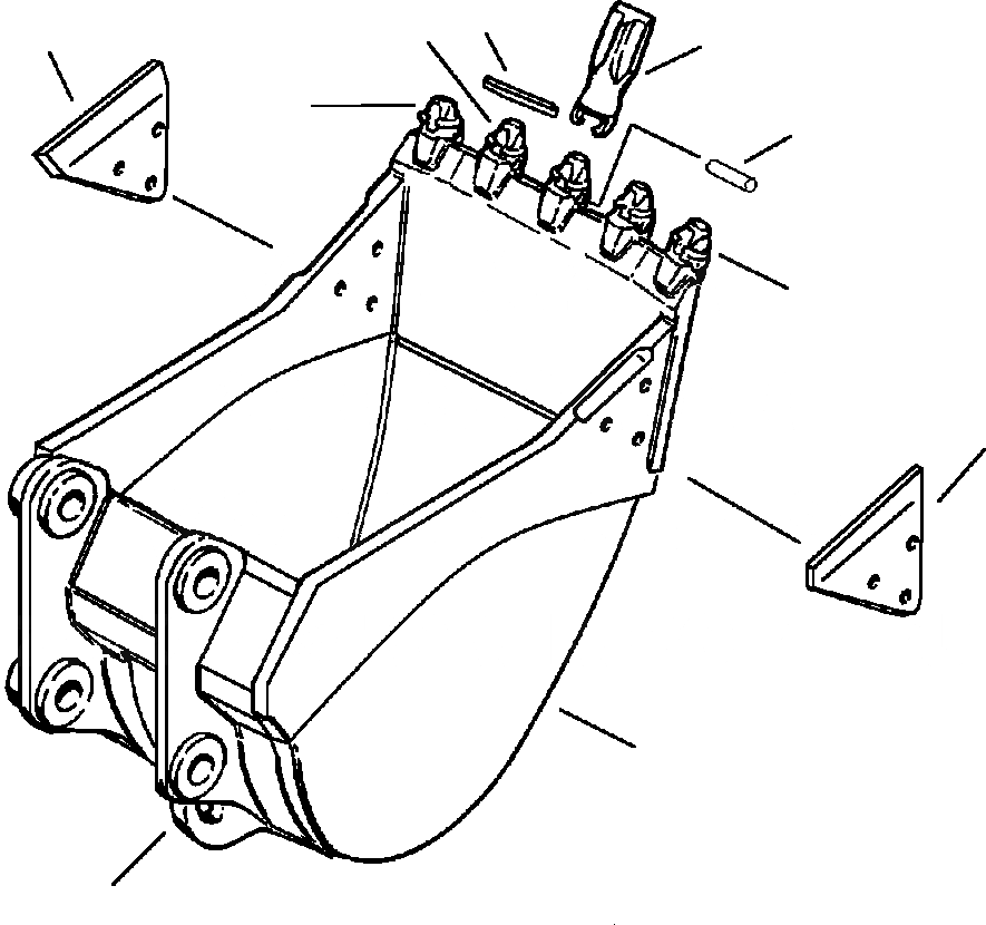 Схема запчастей Komatsu PC300LC-6LC - FIG. T-A КОВШ С VERTIБЛОКИР. TEETH, HDP - .88 CU.YD. ( IN. ШИР.) РАБОЧЕЕ ОБОРУДОВАНИЕ