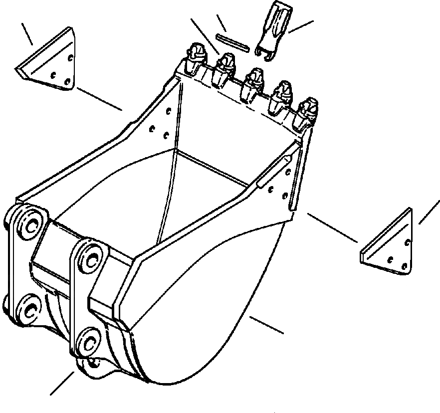 Схема запчастей Komatsu PC300LC-6LC - FIG. T-AA КОВШ W/SUPER V TEETH - HDP - . CU.YD. - 8 IN. ШИР. РАБОЧЕЕ ОБОРУДОВАНИЕ