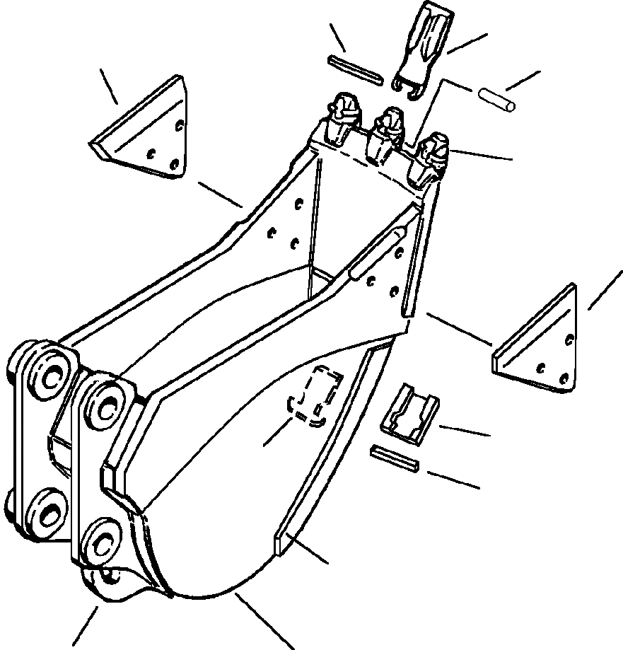 Схема запчастей Komatsu PC300LC-6LC - FIG. T-A КОВШ С VERTIБЛОКИР. TEETH, HDC - . CU.YD. (8 IN. ШИР.) РАБОЧЕЕ ОБОРУДОВАНИЕ