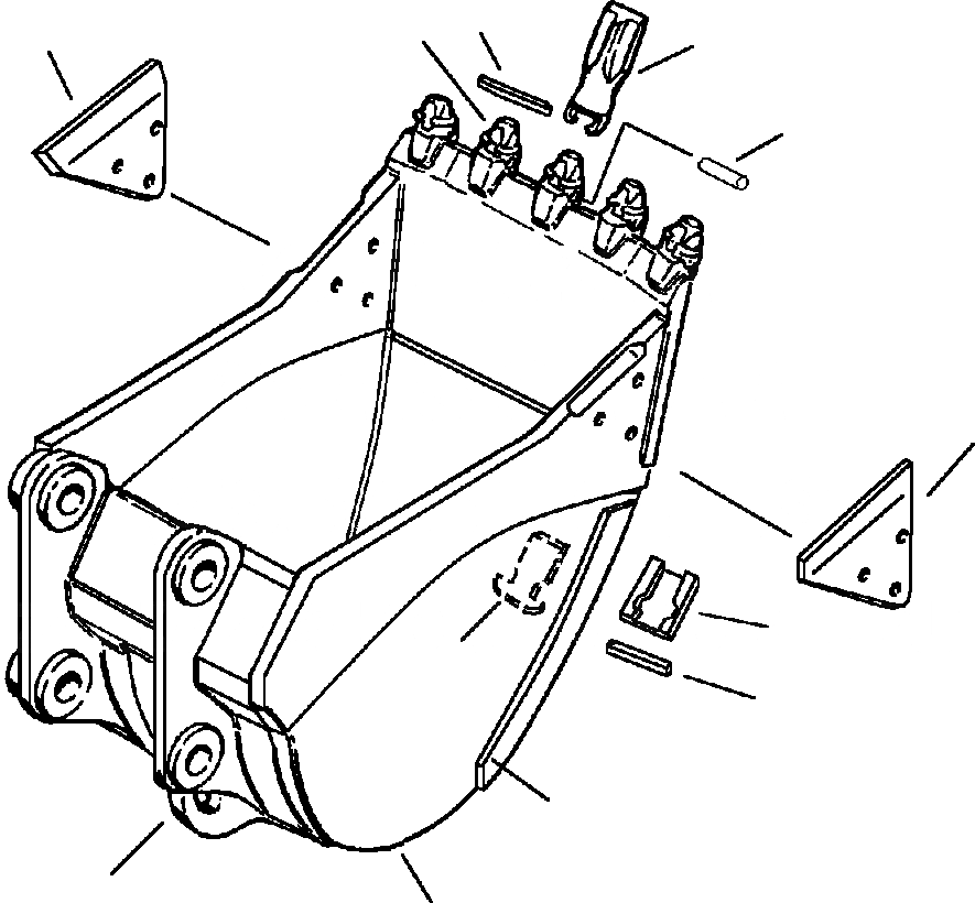 Схема запчастей Komatsu PC300LC-6LC - FIG. T-A7 КОВШ С VERTIБЛОКИР. TEETH, HDC - .88 CU.YD. ( IN. ШИР.) РАБОЧЕЕ ОБОРУДОВАНИЕ