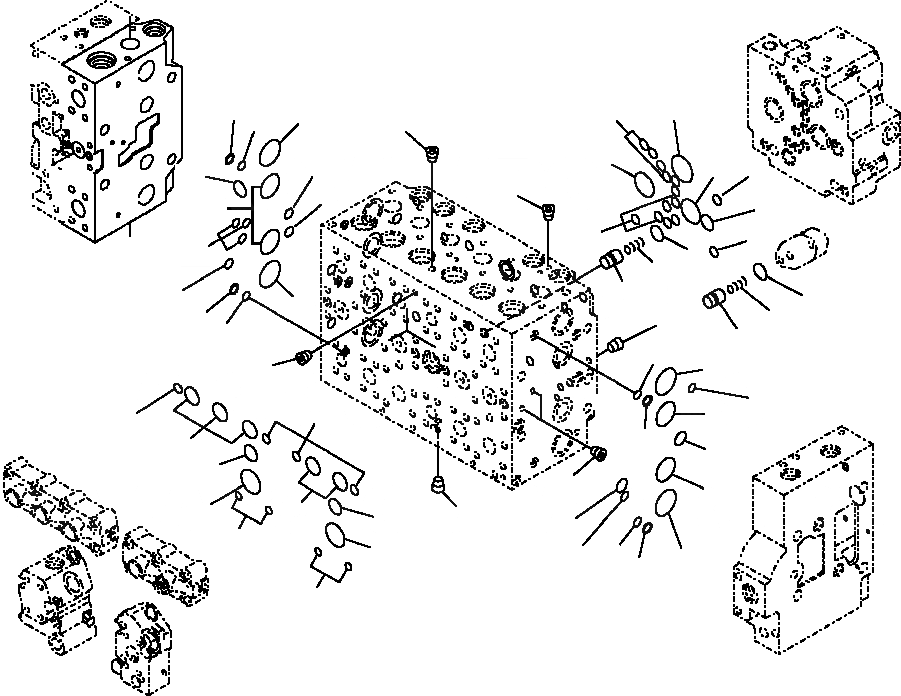 Схема запчастей Komatsu PC300LC-7L - H-A ОСНОВН. КЛАПАН БЛОК О-КОЛЬЦОS ГИДРАВЛИКА